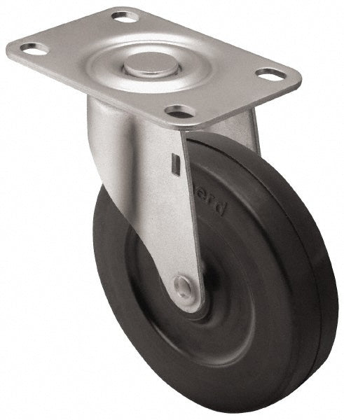 Shepherd 101122 Swivel Top Plate Caster Soft Rubber, 2" Wheel Dia, 13/16" Wheel Width, 80 lb Capacity, 2-5/8" OAH
