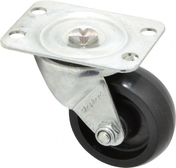 Shepherd 101440 Swivel Top Plate Caster Polyolefin, 2" Wheel Dia, 13/16" Wheel Width, 125 lb Capacity, 2-1/2" OAH
