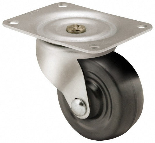 Shepherd 101454 Swivel Top Plate Caster Soft Rubber, 3" Wheel Dia, 1-1/4" Wheel Width, 150 lb Capacity, 3-13/16" OAH