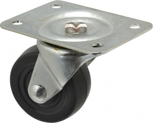 Shepherd 101465 Swivel Top Plate Caster Hard Rubber, 2-1/2" Wheel Dia, 1-1/8" Wheel Width, 175 lb Capacity, 3-1/4" OAH
