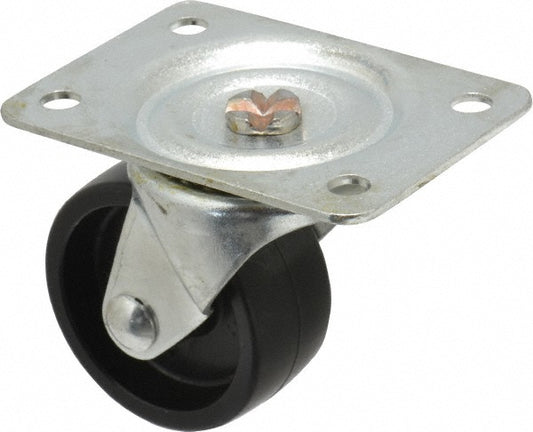 Shepherd 101441 Swivel Top Plate Caster Polyolefin, 2-1/2" Wheel Dia, 1-1/8" Wheel Width, 175 lb Capacity, 3-1/4" OAH
