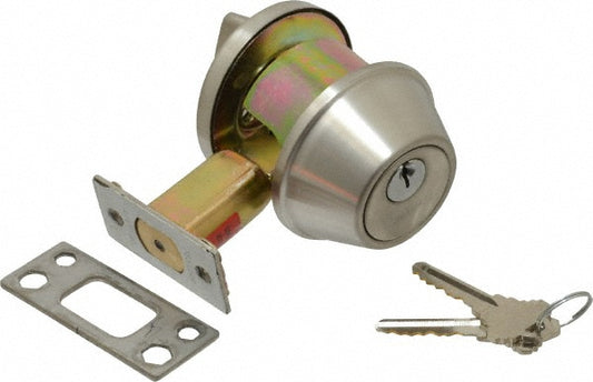 Master Lock DSC0632DKA4 Up to 2" Door Thickness, Brushed Chrome Finish, Single Cylinder Deadbolt
