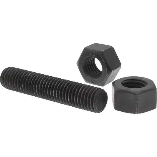 Value Collection K74000176 5/8-11, 3" Long, Uncoated, Steel, Fully Threaded Stud with Nut