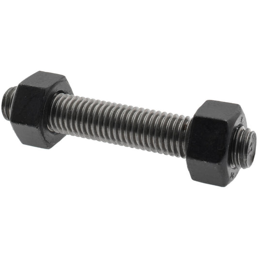 Value Collection K74000181 5/8-11, 4" Long, Uncoated, Steel, Fully Threaded Stud with Nut