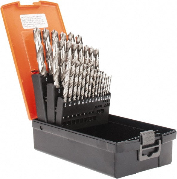 Hertel 79888350 Drill Bit Set Jobber Length Drill Bits, 118 &deg, High Speed Steel