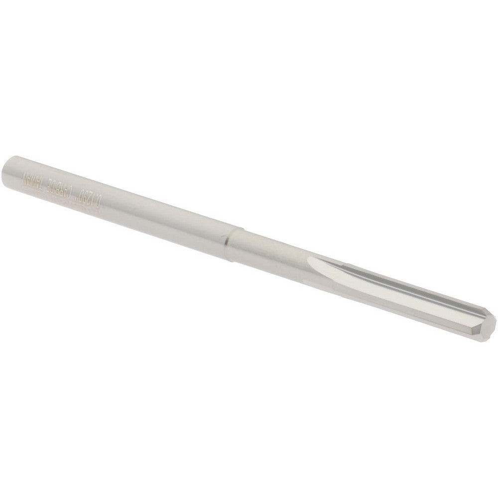 Hertel 79889440 Chucking Reamer 0.1290" Dia, 2-1/4" OAL, 5/8" Flute Length, Straight Flute, Straight-Cylindrical Shank, Solid Carbide