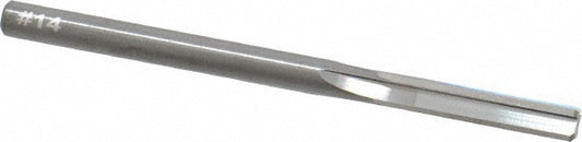 Hertel 79890521 Chucking Reamer #14, 2-3/4" OAL, 7/8" Flute Length, Straight Flute, Straight-Cylindrical Shank, Solid Carbide