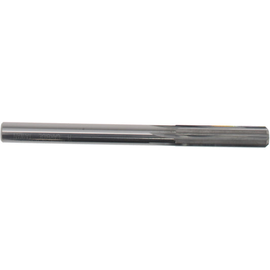 Hertel 79891057 Chucking Reamer Letter H, 3-1/4" OAL, 1-1/8" Flute Length, Straight Flute, Straight-Cylindrical Shank, Solid Carbide