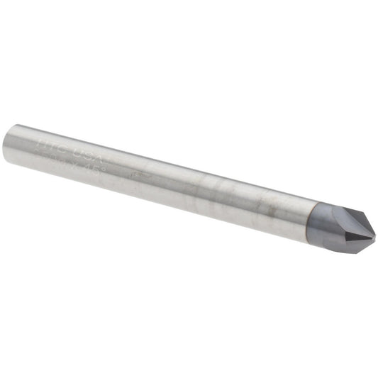 Harvey Tool 18545-C3 Chamfer Mill 1/4" Dia, 1/4" Shank Dia, 90 deg, 3 Flute, Solid Carbide, Single End