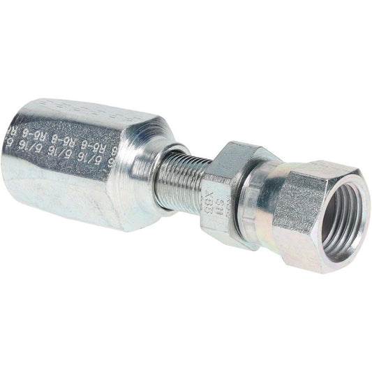 Parker 20620-6-6 Hydraulic Hose Female Swivel Fitting 0.313" ID, 6 mm, 9/16-18
