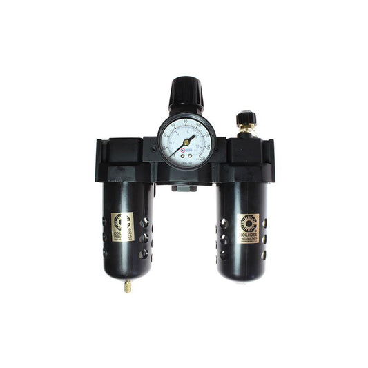 Coilhose Pneumatics 27FRL4-G FRL Combination Unit 1/2 NPT, Standard, 3 Pc Filter-Regulator-Lubricator with Pressure Gauge