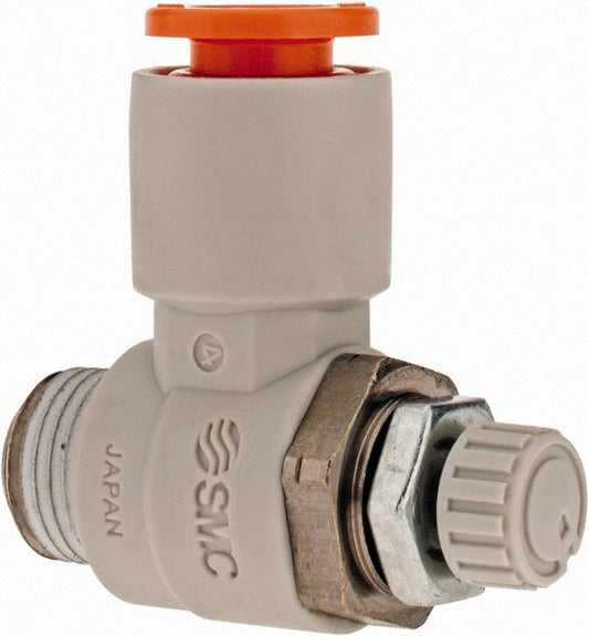 SMC Pneumatics AS2201F-N01-07S Air Flow Control Valve Flow Control Elbow, Tube x MNPT, 1/4" Tube OD