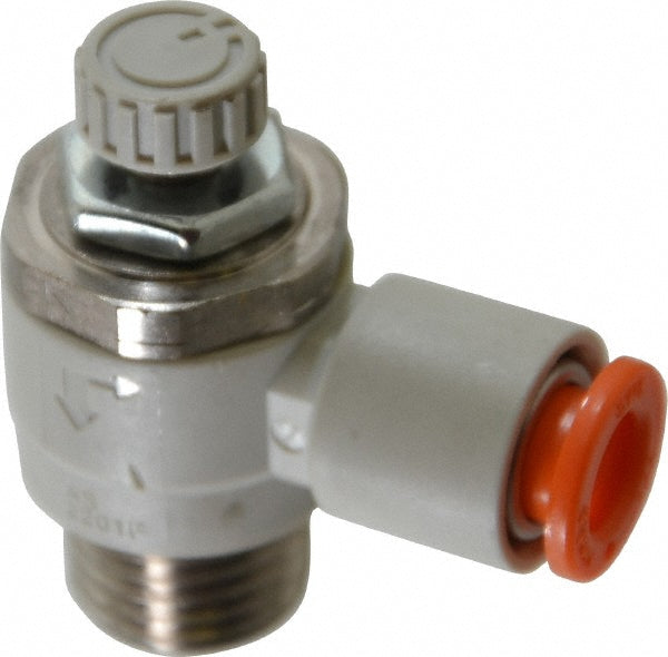 SMC Pneumatics AS2201F-N02-07 Air Flow Control Valve Flow Control Elbow, Tube x MNPT, 1/4" Tube OD