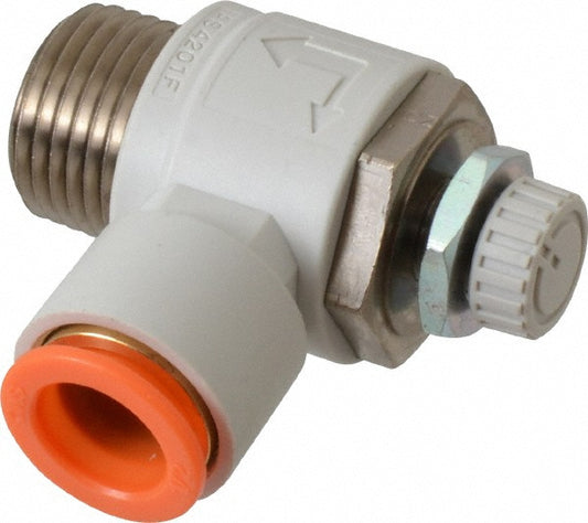 SMC Pneumatics AS4201F-N04-13 Air Flow Control Valve Flow Control Elbow, Tube x MNPT, 1/2" Tube OD