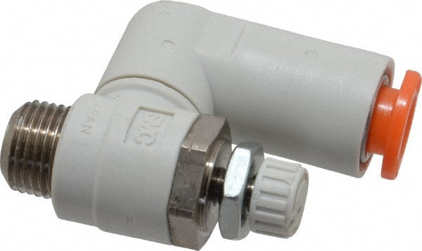 SMC Pneumatics AS2301F-N01-07 Air Flow Control Valve Flow Control Offset Inline, Tube x MNPT, 1/4" Tube OD