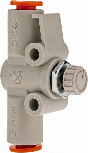 SMC Pneumatics AS2052F-07 Air Flow Control Valve In-Line, Tube, 1/4" Tube OD