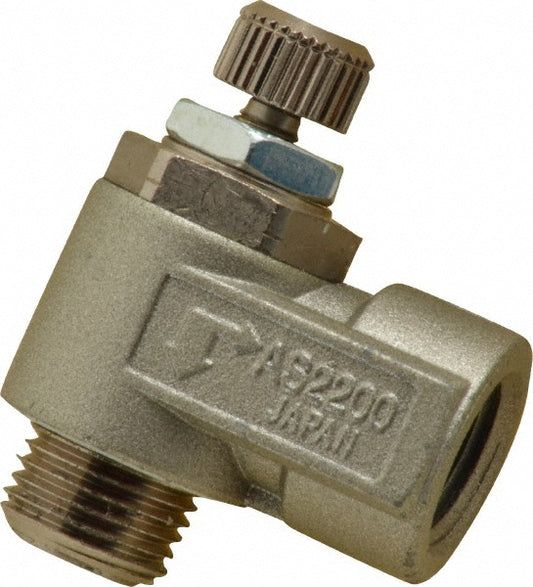 SMC Pneumatics AS2200-N01 Air Flow Control Valve Elbow, MNPT x FNPT