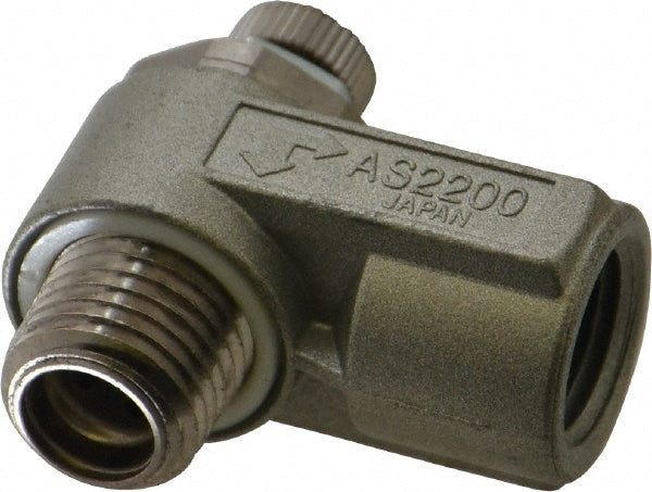 SMC Pneumatics AS2200-N02 Air Flow Control Valve Elbow, MNPT x FNPT