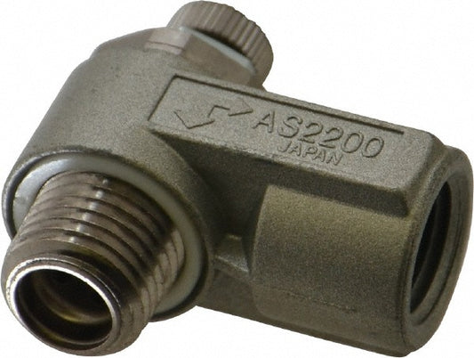 SMC Pneumatics AS2200-N02 Air Flow Control Valve Elbow, MNPT x FNPT