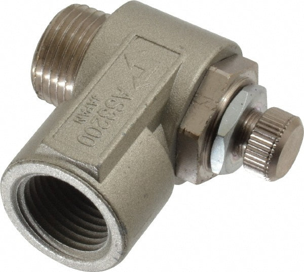 SMC Pneumatics AS3200-N03 Air Flow Control Valve Elbow, MNPT x FNPT