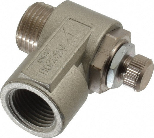 SMC Pneumatics AS3200-N03 Air Flow Control Valve Elbow, MNPT x FNPT