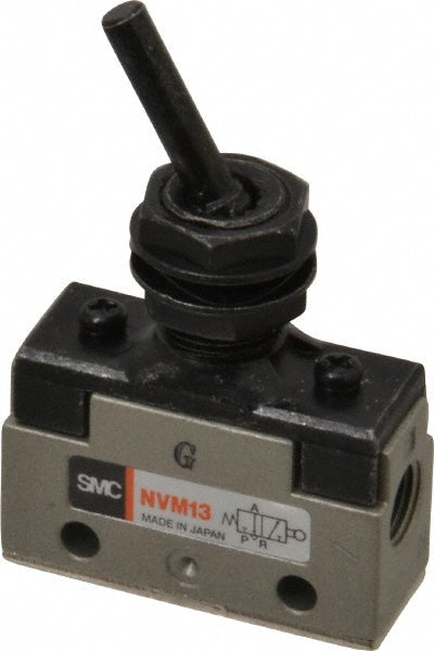 SMC Pneumatics VM130-N01-08A Mechanically Operated Valve 3-Way & 2-Position, Toggle Lever Actuator, 1/8" Inlet, 2 Position