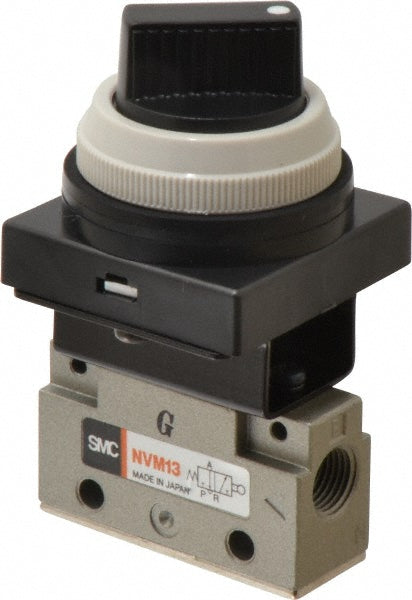 SMC Pneumatics VM130-N01-34BA Mechanically Operated Valve 3-Way & 2-Position, Twist Selector Actuator, 1/8" Inlet, 2 Position