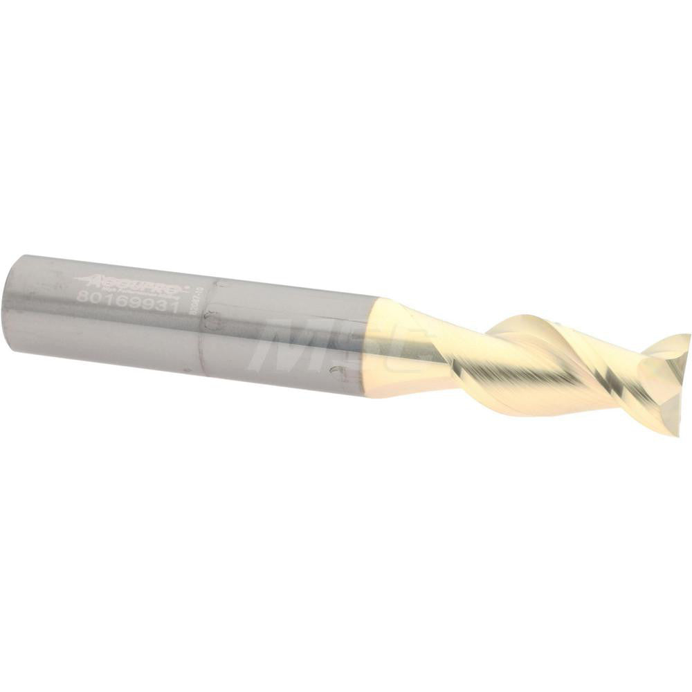 Accupro 313183 Square End Mill 3/8'' Dia, 3/4'' LOC, 3/8'' Shank Dia, 2-1/2'' OAL, 2 Flutes, Solid Carbide