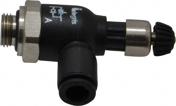 Legris 7060 06 10 Air Flow Control Valve Compact Meter Out Flow Control, Tube x BSPP, 6mm Tube OD