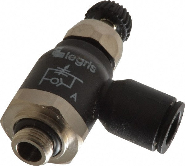 Legris 7060 08 10 Air Flow Control Valve Compact Meter Out Flow Control, Tube x BSPP, 8mm Tube OD