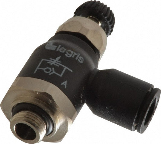 Legris 7060 08 10 Air Flow Control Valve Compact Meter Out Flow Control, Tube x BSPP, 8mm Tube OD