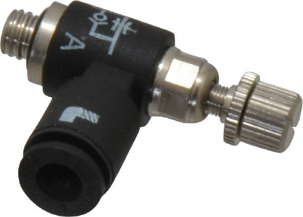 Legris 7660 04 20 Air Flow Control Valve Miniature Exhaust, Tube x UNF, 5/32" Tube OD, 145 Max psi