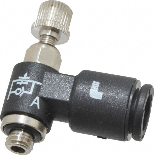 Legris 7660 06 19 Air Flow Control Valve Miniature Exhaust, Tube x BSPP, 6mm Tube OD, 145 Max psi