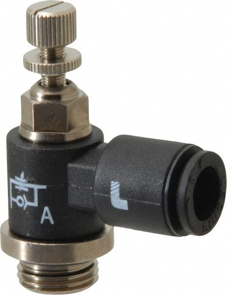 Legris 7660 06 10 Air Flow Control Valve Miniature Exhaust, Tube x BSPP, 6mm Tube OD, 145 Max psi
