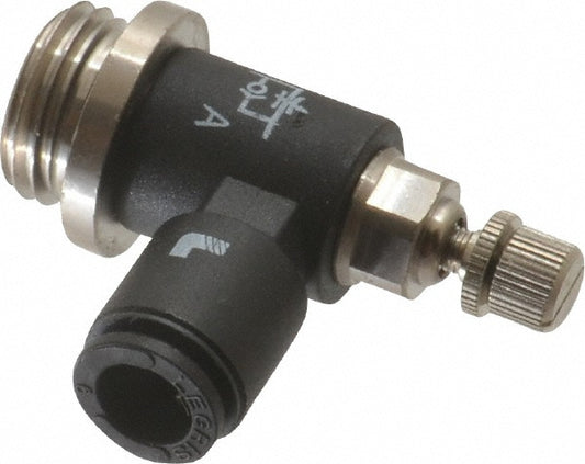 Legris 7660 06 13 Air Flow Control Valve Miniature Exhaust, Tube x BSPP, 6mm Tube OD, 145 Max psi