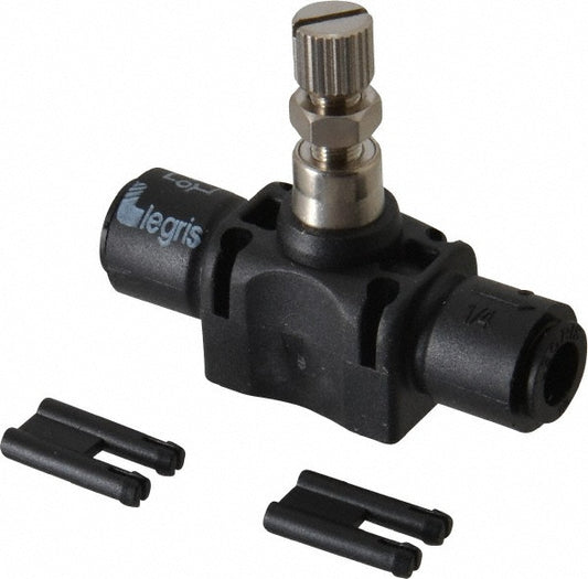 Legris 7770 56 00 Air Flow Control Valve In-Line, Tube, 1/4" Tube OD, 145 Max psi