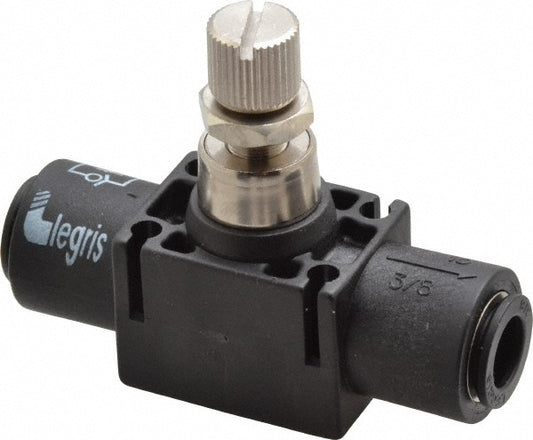 Legris 7770 60 00 Air Flow Control Valve In-Line, Tube, 3/8" Tube OD, 145 Max psi