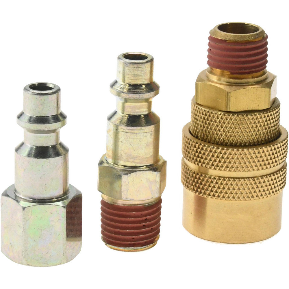Value Collection 2411551041 3 Piece 1/4" Body 1/4 NPT 145 psi Industrial Pneumatic Coupling Plug Set