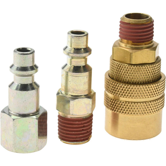 Value Collection 2411551041 3 Piece 1/4" Body 1/4 NPT 145 psi Industrial Pneumatic Coupling Plug Set