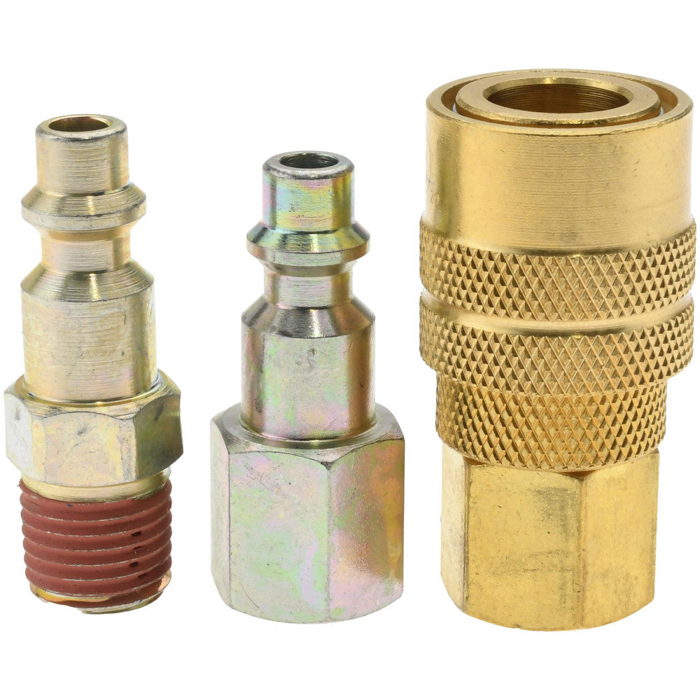 Value Collection 2411551241 3 Piece 1/4" Body 1/4 NPT 145 psi Industrial Pneumatic Coupling Plug Set