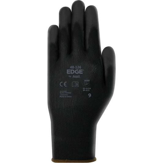 Ansell 48126110 Work & General Purpose Gloves Glove Type General Purpose  Lining Material Polyester  Cuff Style Elastic Knit  Primary Material Polyester  Coating Material Polyurethane  Coating Coverage Palm & Fingertips