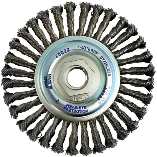 JAZ USA 48022B Wheel Brushes Mount Type Arbor Hole  Wire Type Knotted Stringer Bead Twist  Outside Diameter (Inch) 4-1/2  Face Width (Inch) 3/16  Arbor Hole Thread Size 5/8-11  Shank Diameter (Inch) 1/4