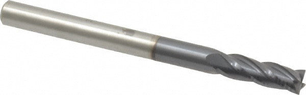 Kyocera SGS Precision Tools 30029 Square End Mill 1/8" Dia, 3/8" LOC, 4 Flute, Solid Carbide