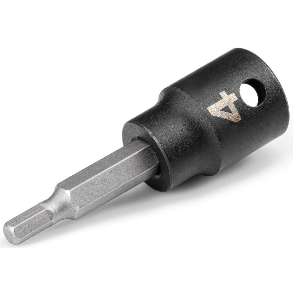 Tekton SIB13202 Impact Hex & Torx Bit Sockets Drive Size (Inch) 3/8  Hex Size (mm) 4.000  Bit Length (Decimal Inch) 1.16  Overall Length (Decimal Inch) 2.2200  Material Steel  Finish Manganese Phosphate