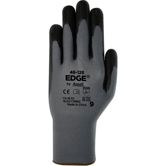 Ansell 48128090 Work & General Purpose Gloves Glove Type General Purpose  Lining Material Polyester  Cuff Style Elastic Knit  Primary Material Polyester  Coating Material Nitrile  Coating Coverage Palm & Fingertips