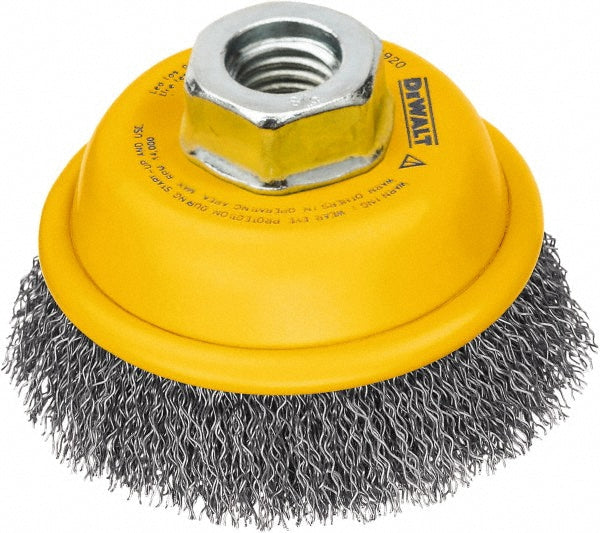 DeWALT DW4920 Cup Brush 3" Dia, 0.0140" Wire Dia, Steel, Crimped