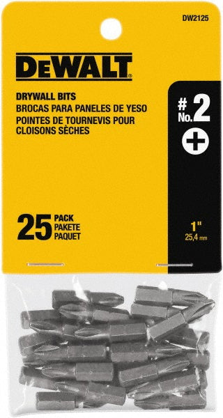 DeWALT DW2125 Phillips Screwdriver Insert Bit #2 Point, 1/4" Drive, 1" OAL