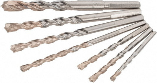 DeWALT DW5207 Drill Bit Set Hammer Drill Bits, 7 Pc, 0 &deg, Carbide Tipped