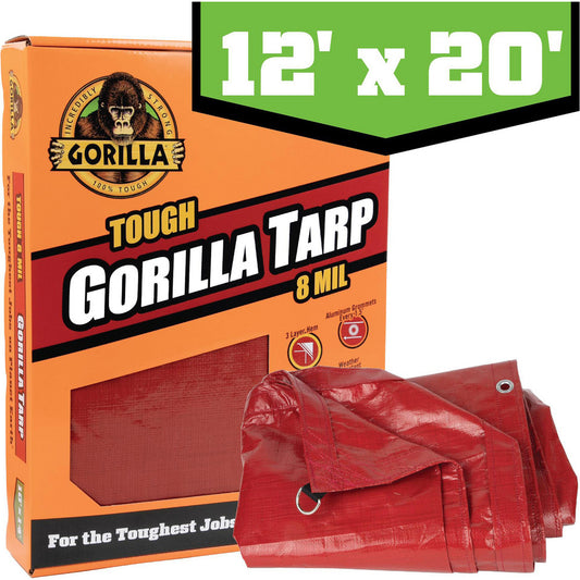 Gorilla 97037 Tarp/Dust Cover 12' Wide, 20' Long, Polyethylene