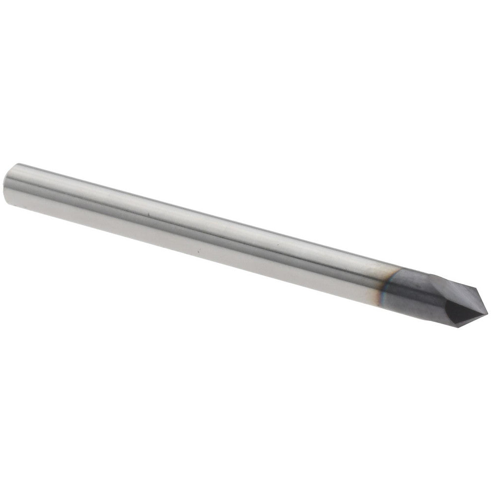 Harvey Tool 18745-C3 Chamfer Mill 1/8" Dia, 1/8" Shank Dia, 90 deg, 2 Flute, Solid Carbide, Single End